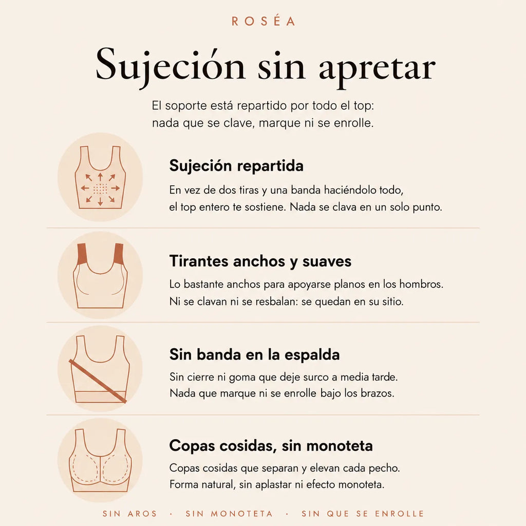 Serena | Top con Sujetador Integrado | Sujeción Total Sin Aros