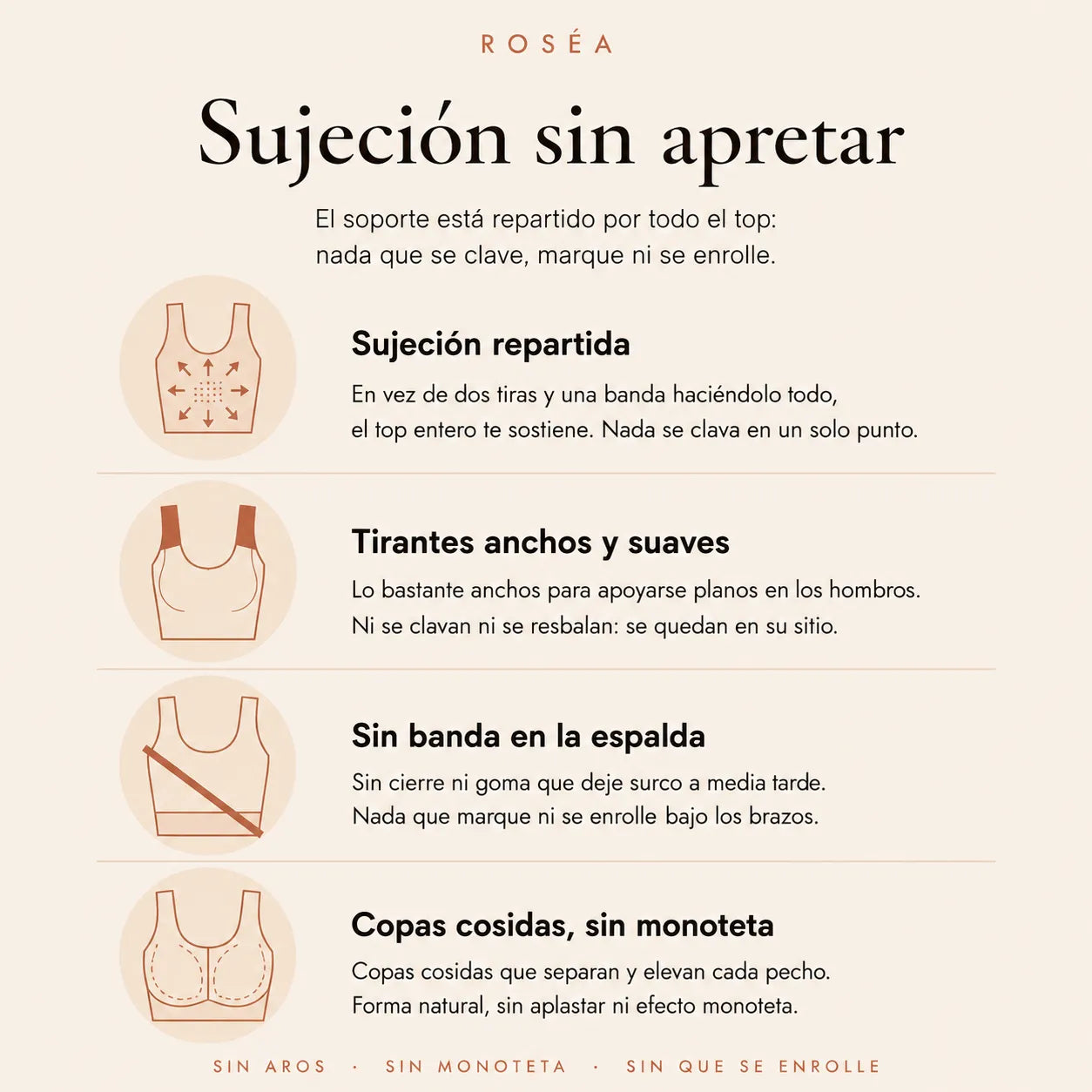 Serena | Top con Sujetador Integrado | Sujeción Total Sin Aros